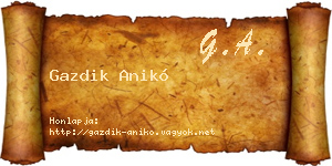 Gazdik Anikó névjegykártya